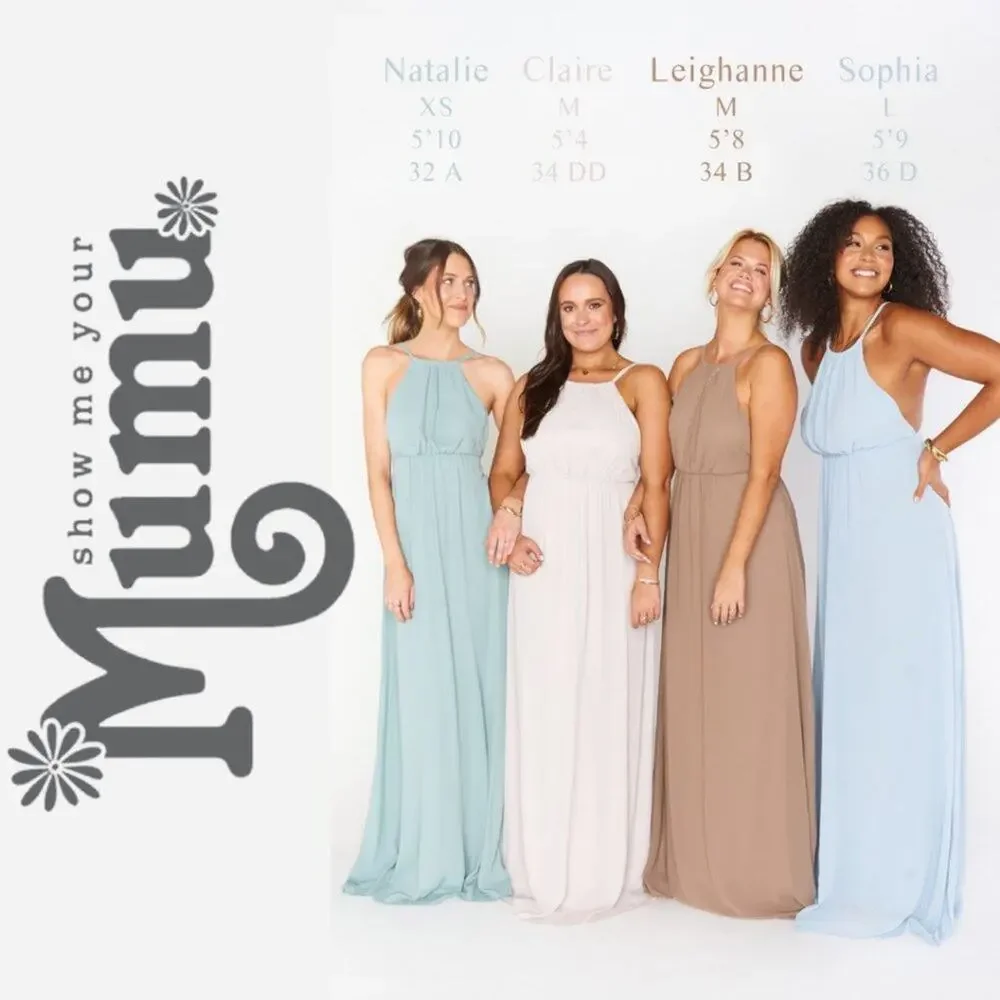 Show Me Your Mumu Amanda Maxi Dress Wedding Cake Chiffon Sz XL - Picture 4 of 6